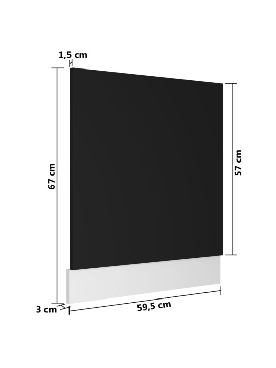 Astianpesukoneen paneeli musta 59,5x3x67 cm lastulevy