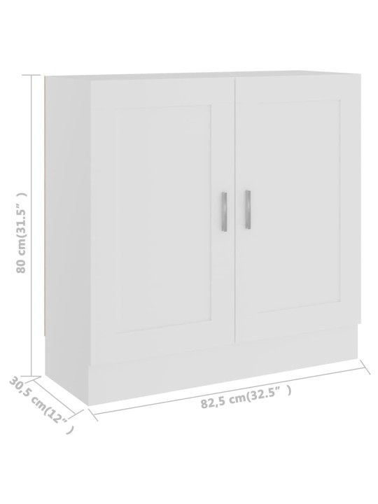 Kirjahylly valkoinen 82,5x30,5x80 cm lastulevy