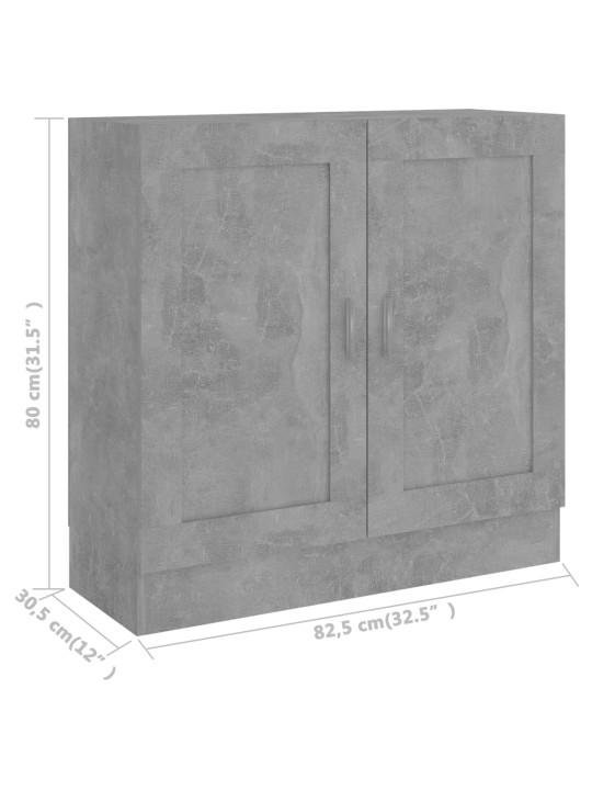 Kirjahylly betoninharmaa 82,5x30,5x80 cm lastulevy