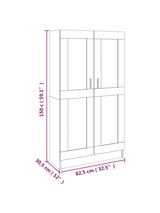 Kirjahylly Sonoma-tammi 82,5x30,5x150 cm lastulevy