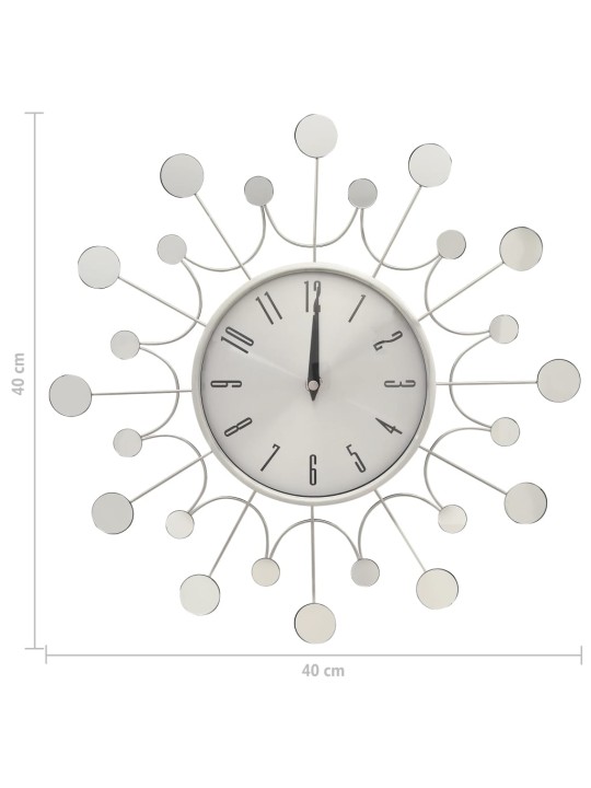 Seinäkello hopea 40 cm metalli