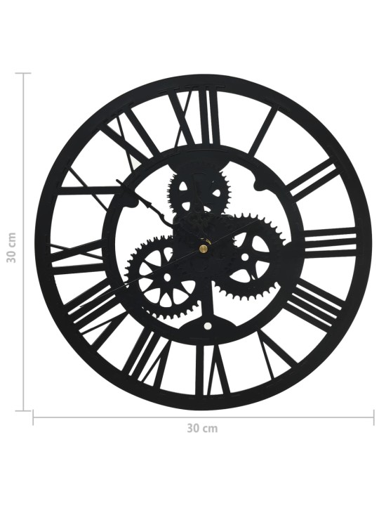 Seinäkello musta 30 cm akryyli