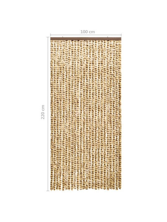 Hyönteisverho beige ja ruskea 100x220 cm Chenille