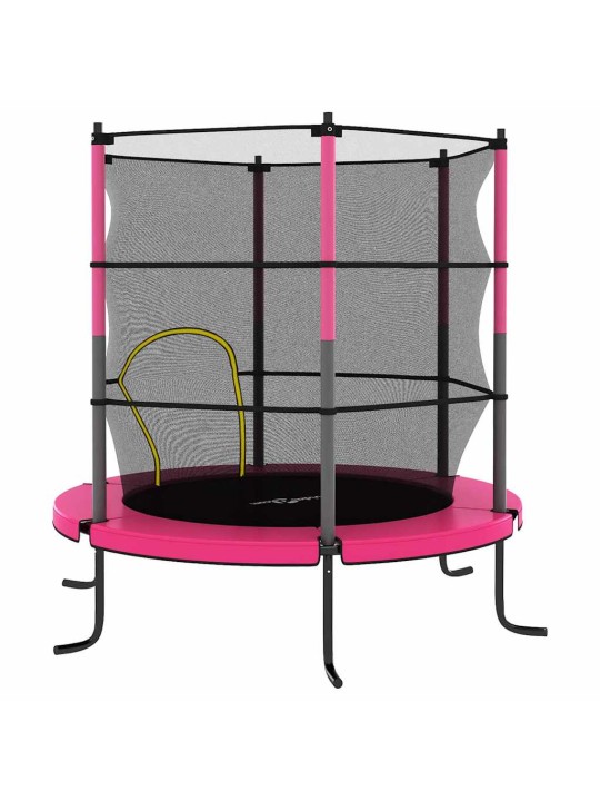 Trampoliini suojaverkolla pyöreä 140x160 cm pinkki