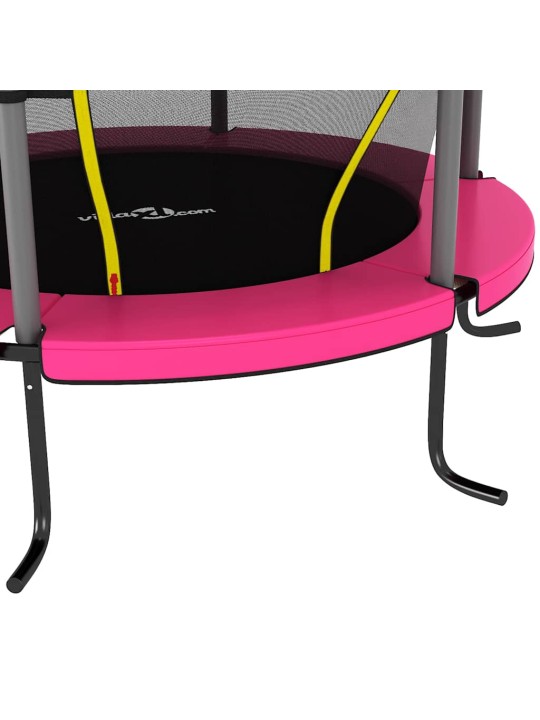 Trampoliini suojaverkolla pyöreä 140x160 cm pinkki
