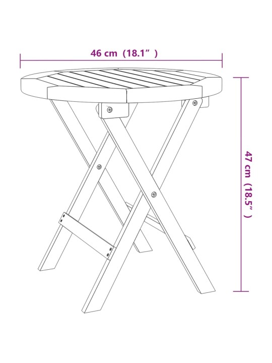 Bistropöytä Ø46x47 cm täysi akasiapuu