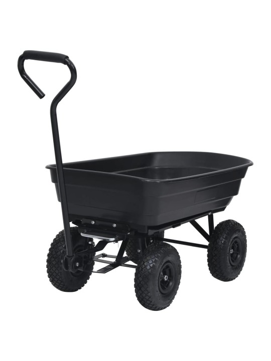 Puutarhan kippikärry 300 kg 75 l musta