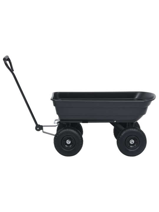 Puutarhan kippikärry 300 kg 75 l musta