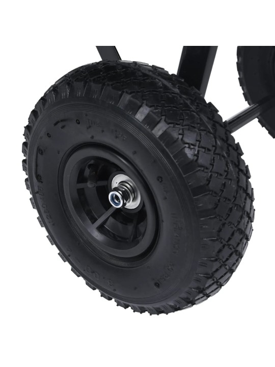 Puutarhan kippikärry 300 kg 75 l musta