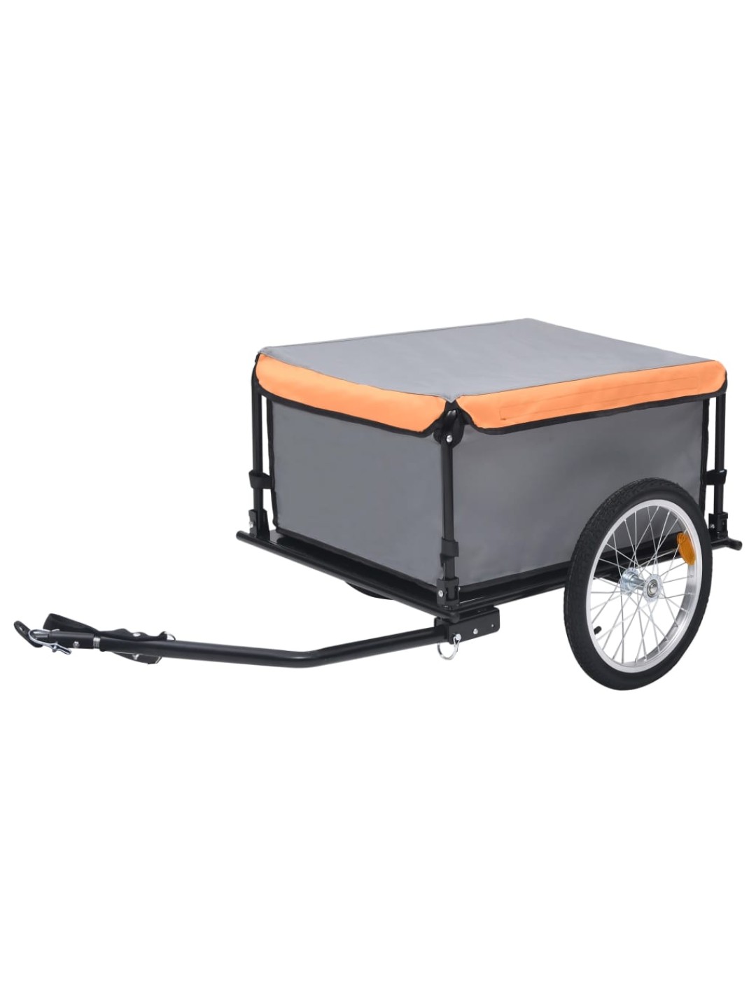 Polkupyörän peräkärry harmaa ja oranssi 65 kg