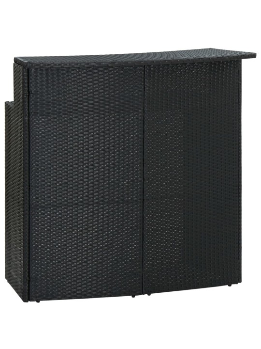 Puutarhan baaripöytä musta 120x55x110 cm polyrottinki