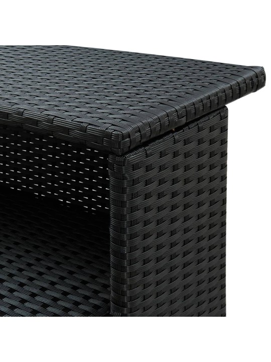 Puutarhan baaripöytä musta 120x55x110 cm polyrottinki
