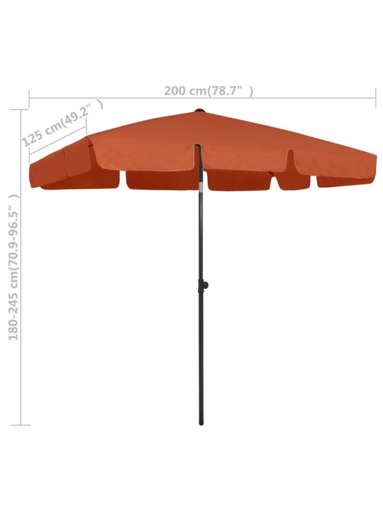 Ranta-aurinkovarjo terrakotta 200x125 cm