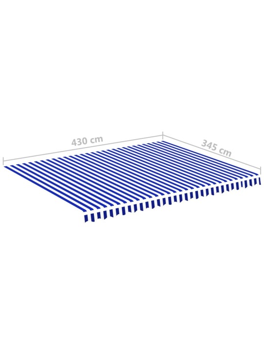 Varakangas markiisiin sininen ja valkoinen 4,5x3,5 m