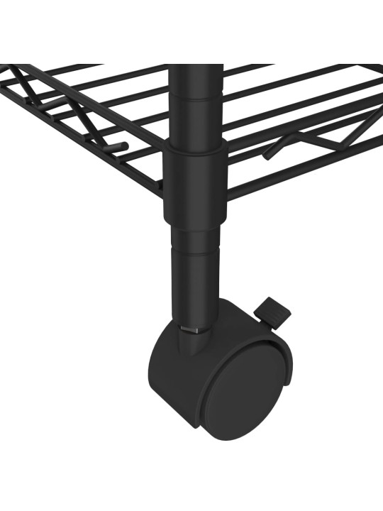 5-kerroksinen varastohylly pyörillä 75x35x155 cm musta 250 kg