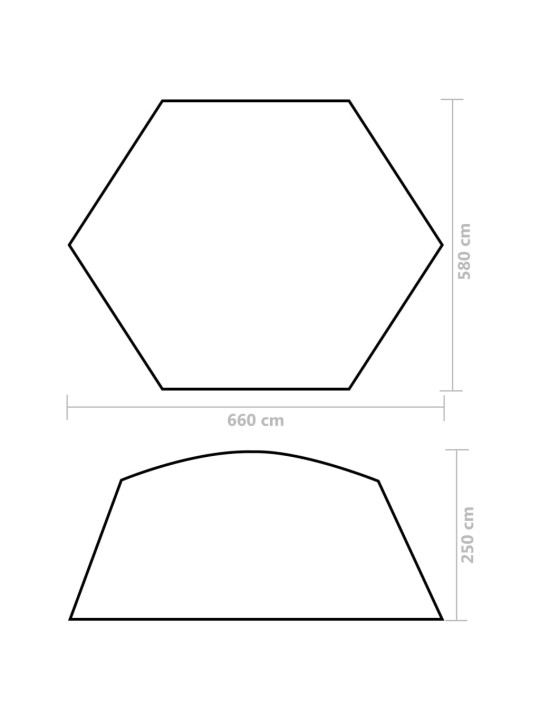 Uima-altaan teltta kangas 660x580x250 cm vihreä