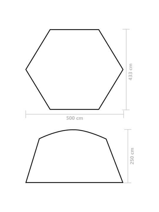 Uima-altaan teltta kangas 500x433x250 cm harmaa