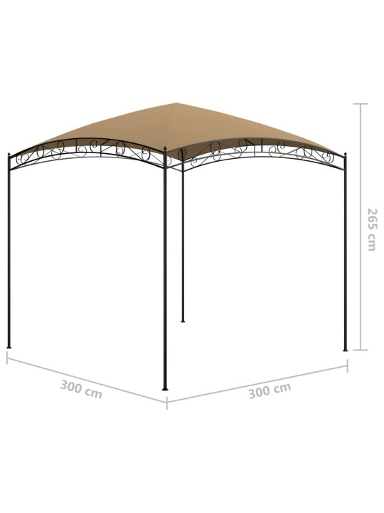 Huvimaja 3x3x2,65 m harmaanruskea 180 g/m²