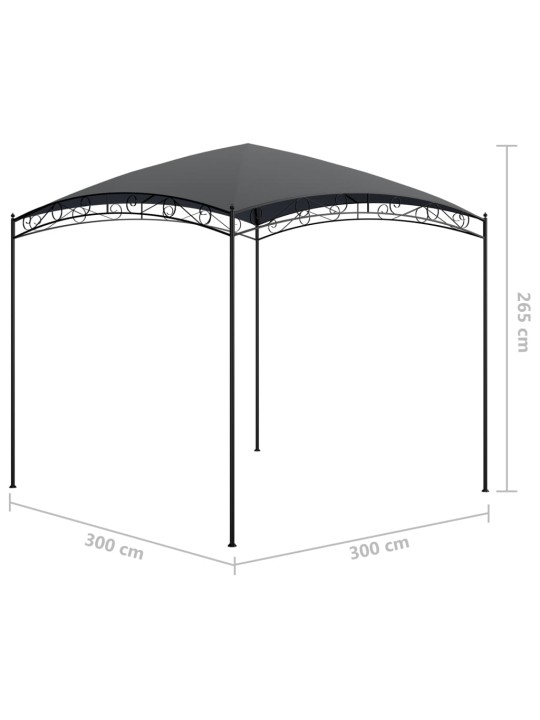 Huvimaja 3x3x2,65 m antrasiitti 180 g/m²