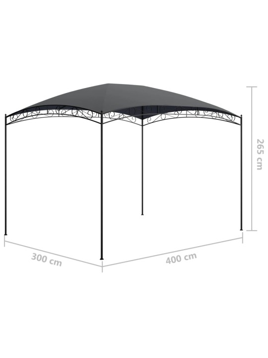 Huvimaja 3x4x2,65 m antrasiitti 180 g/m²