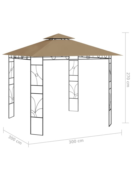 Huvimaja 3x3x2,7 m harmaanruskea 160 g/m²