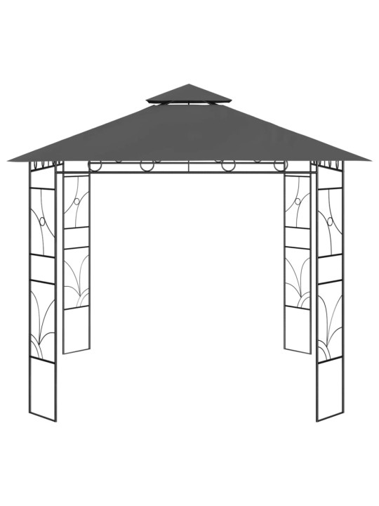 Huvimaja 3x3x2,7 m antrasiitti 160 g/m²