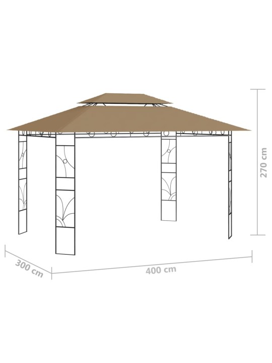 Huvimaja 4x3x2,7 m harmaanruskea 160 g/m²