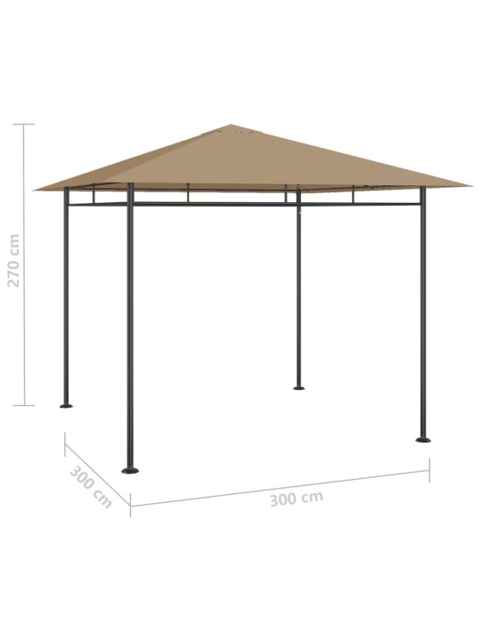 Huvimaja 3x3x2,7 m harmaanruskea 180 g/m²