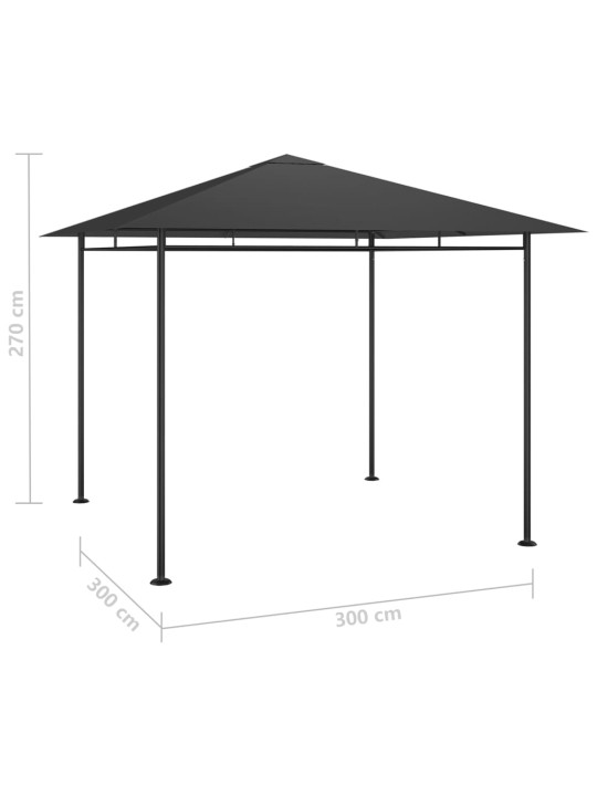 Huvimaja 3x3x2,7 m antrasiitti 180 g/m²