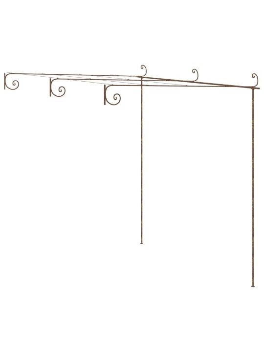 Puutarhan pergola antiikkiruskea 3x3x2,5 m rauta