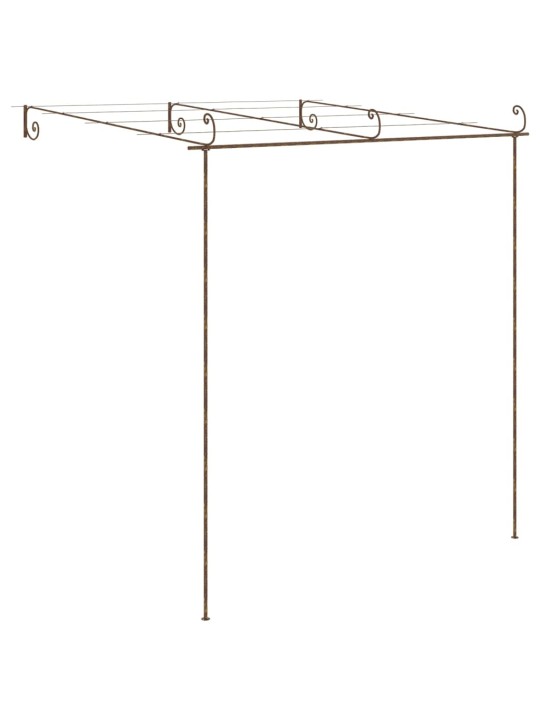 Puutarhan pergola antiikkiruskea 3x3x2,5 m rauta