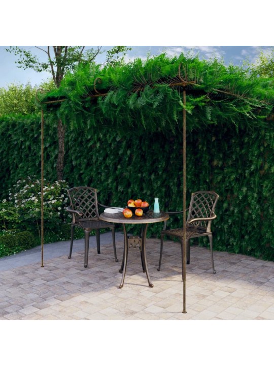 Puutarhan pergola antiikkiruskea 3x3x2,5 m rauta