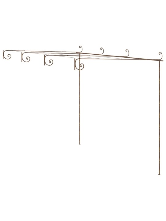 Puutarhan pergola antiikkiruskea 4x3x2,5 m rauta