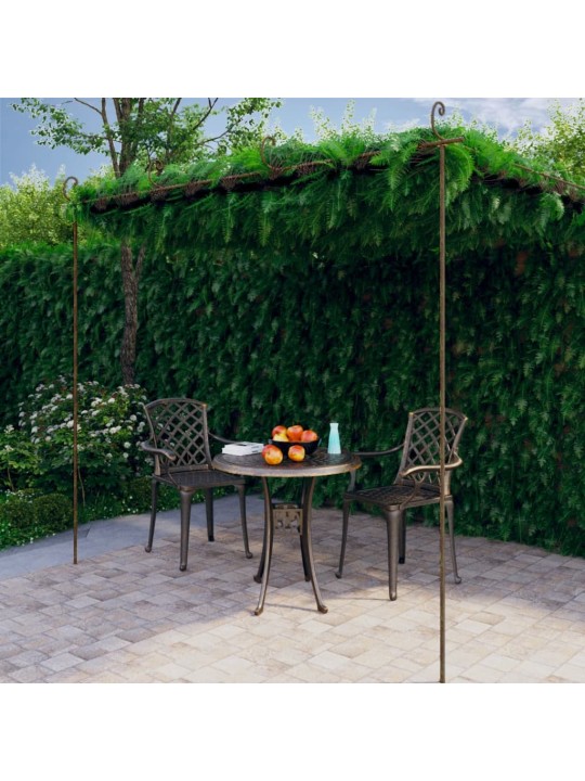 Puutarhan pergola antiikkiruskea 4x3x2,5 m rauta