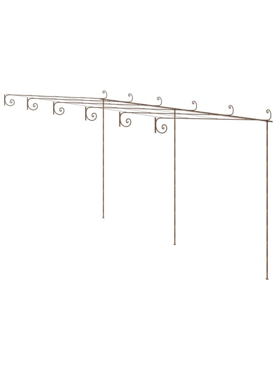 Puutarhan pergola antiikkiruskea 6x3x2,5 m rauta