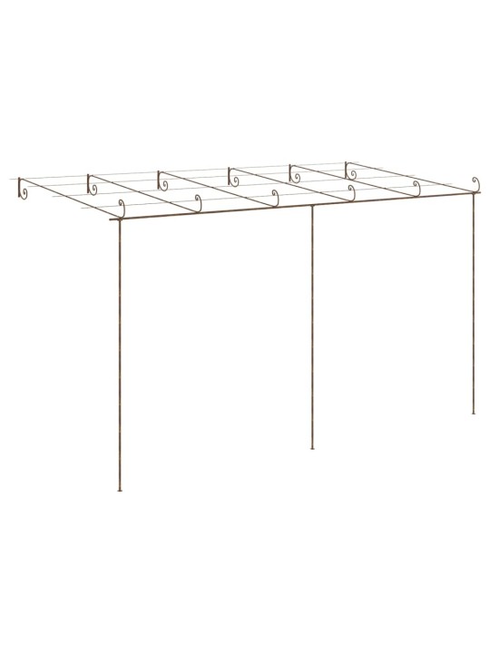 Puutarhan pergola antiikkiruskea 6x3x2,5 m rauta