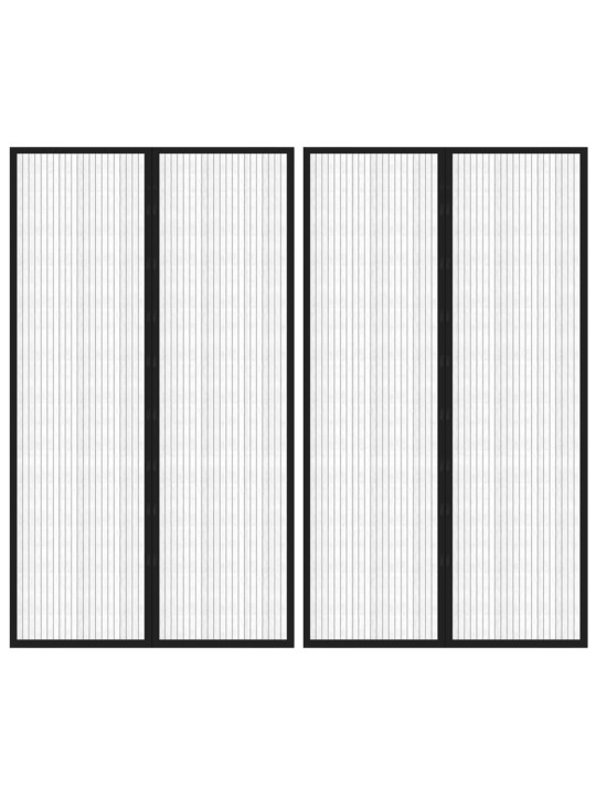 Hyönteisverhot oveen 2 kpl magneettikiinnitys musta 200x80 cm