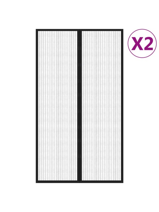 Hyönteisverhot oveen 2 kpl magneettikiinnitys musta 200x80 cm