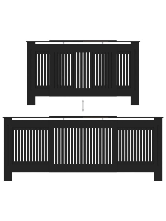 MDF lämpöpatterin suoja musta 205 cm