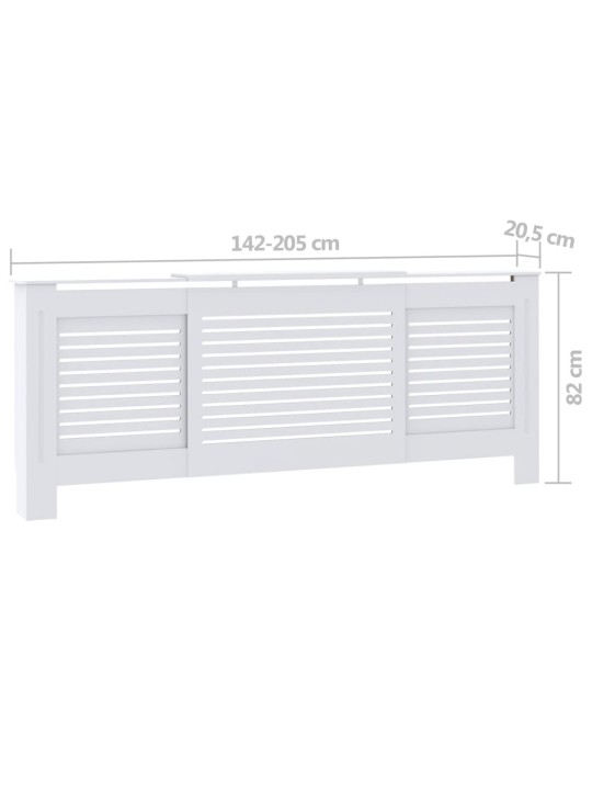 MDF lämpöpatterin suoja valkoinen 205 cm