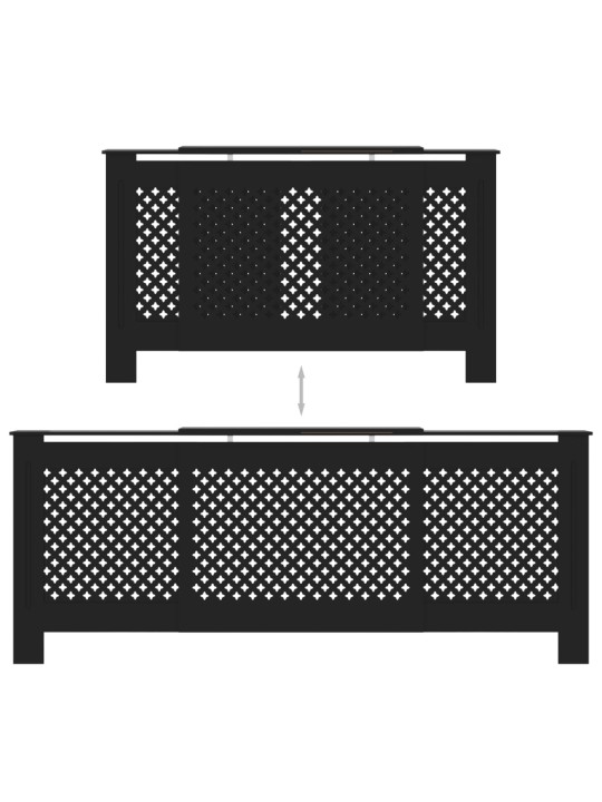 MDF lämpöpatterin suoja musta 205 cm