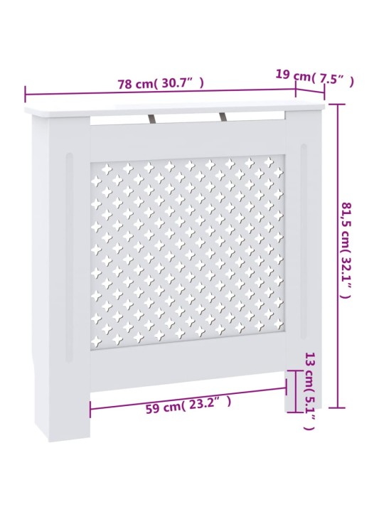 MDF lämpöpatterin suoja valkoinen 78 cm