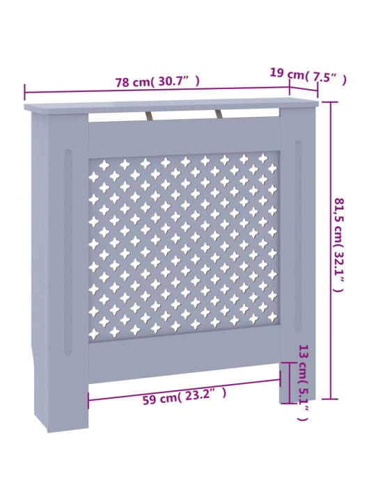 MDF lämpöpatterin suoja harmaa 78 cm