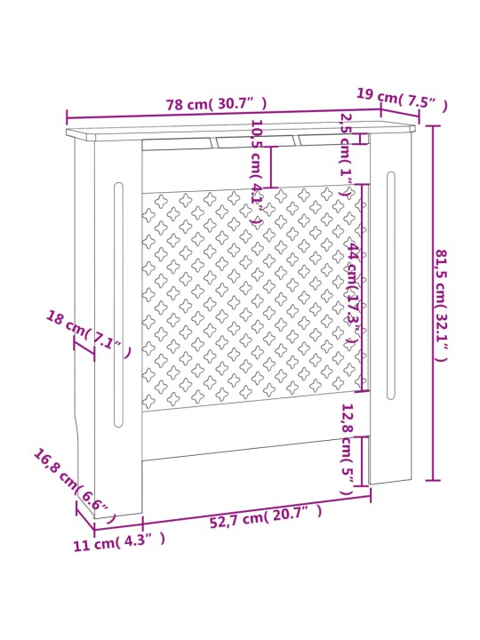 MDF lämpöpatterin suoja 78 cm