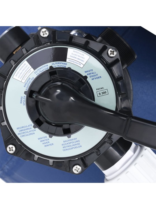 Hiekkasuodatin 7-tieventtiili ja 1000 W pumppu sinimusta