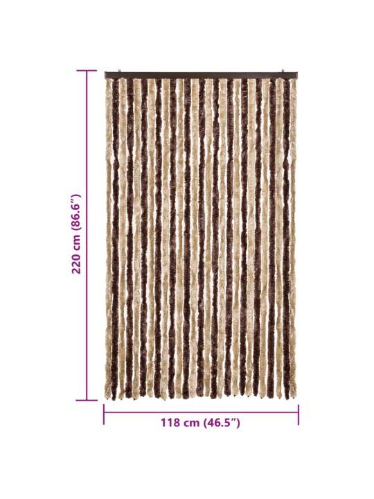 Hyönteisverho beige ja vaaleanruskea 118 x 220 cm Chenille