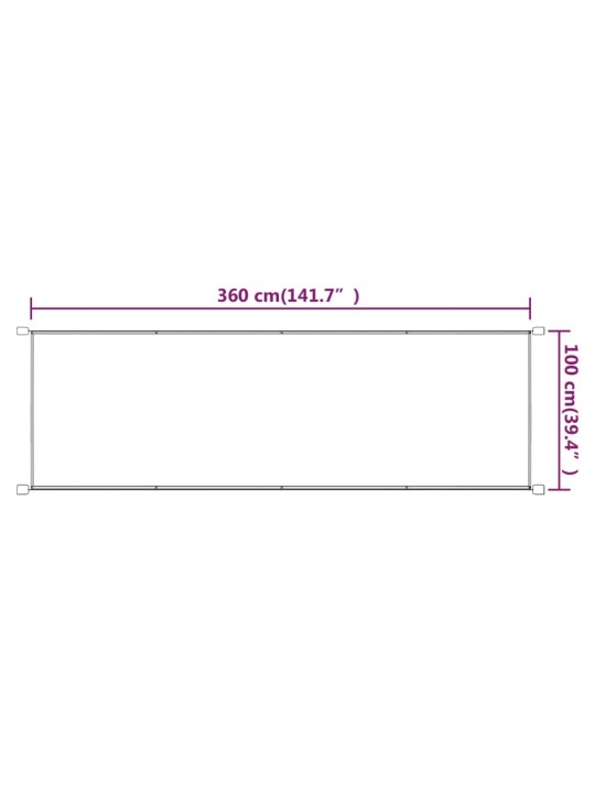 Pystymarkiisi terrakotta 100x360 cm Oxford kangas