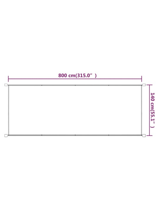 Pystymarkiisi terrakotta 140x800 cm Oxford kangas