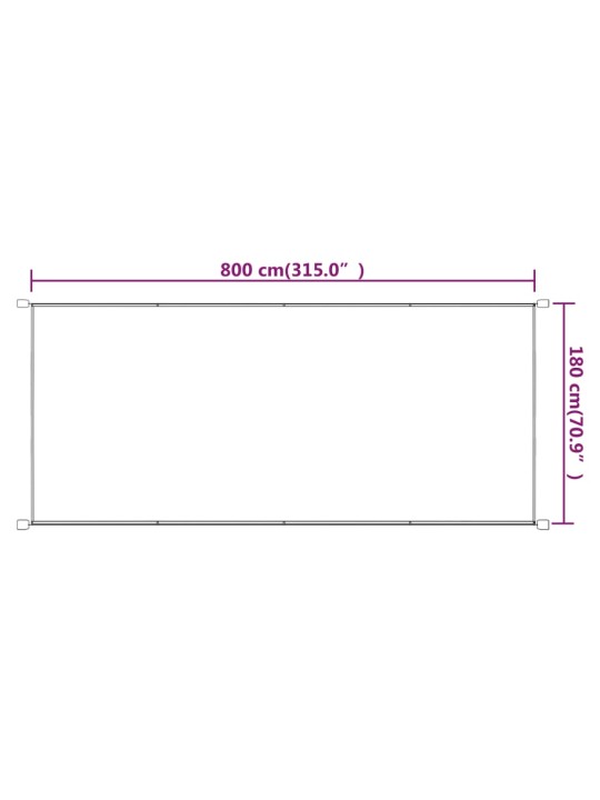 Pystymarkiisi terrakotta 180x800 cm Oxford kangas