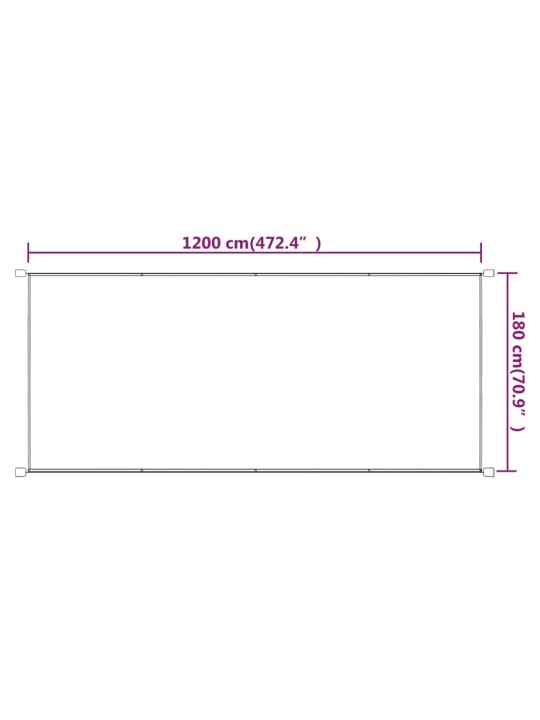 Pystymarkiisi terrakotta 180x1200 cm Oxford kangas